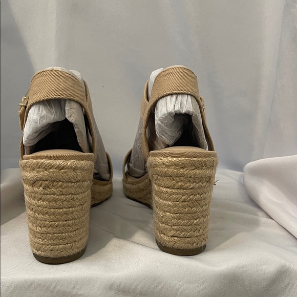 Beige Wedge Rope Sandals - Picture 3 of 9